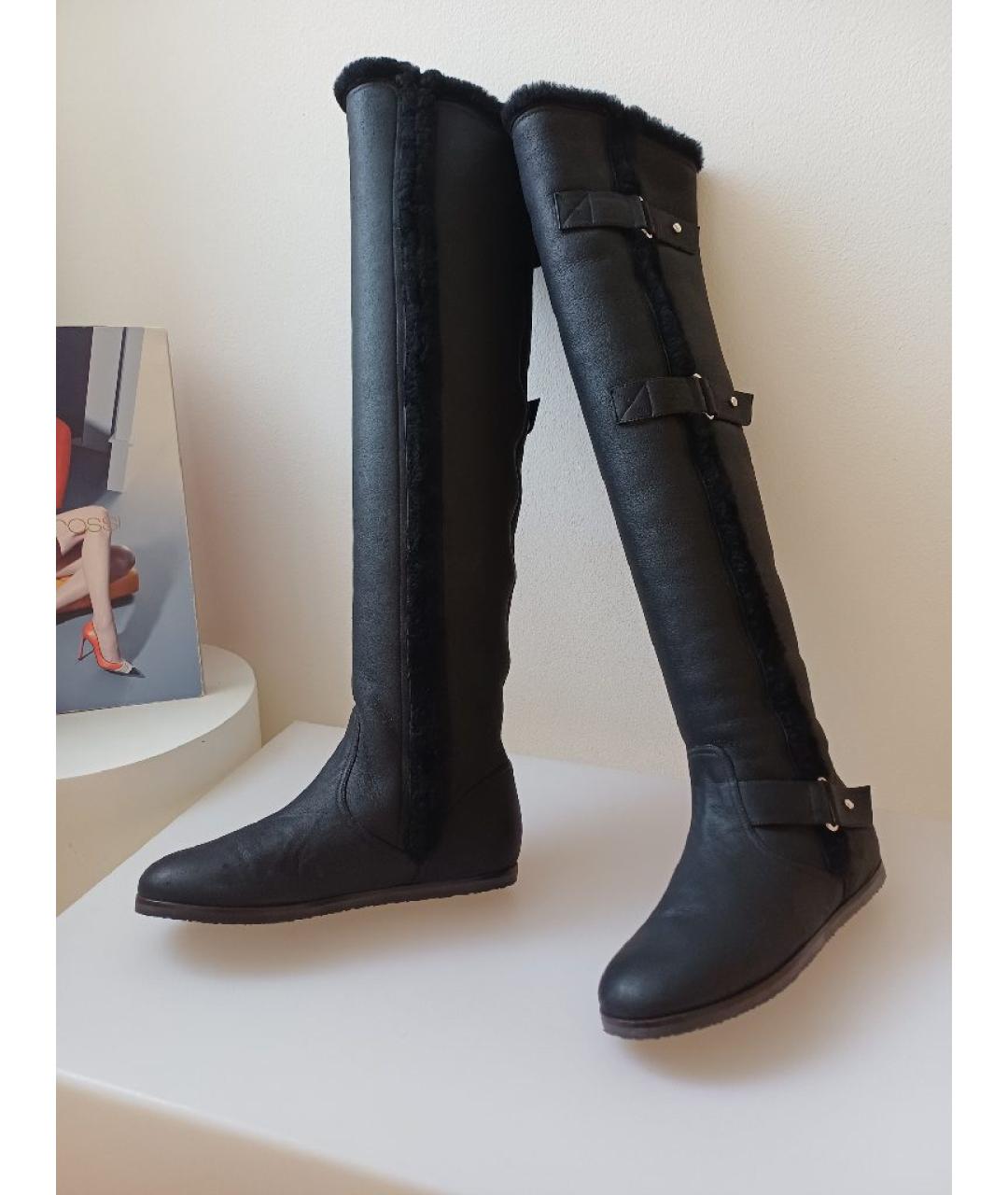 GIANVITO ROSSI Черные кожаные ботфорты, фото 6