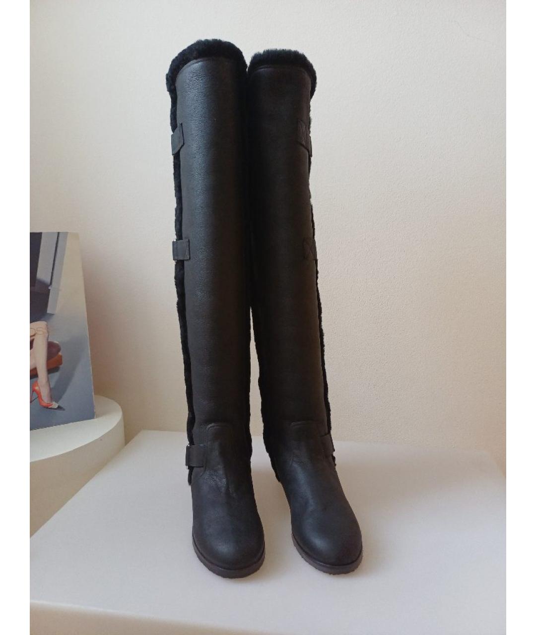 GIANVITO ROSSI Черные кожаные ботфорты, фото 7