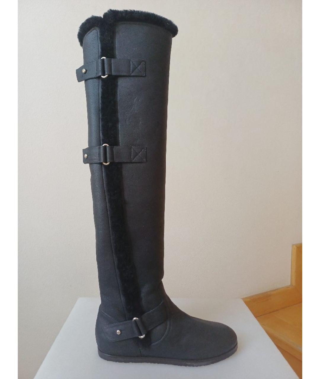 GIANVITO ROSSI Черные кожаные ботфорты, фото 4