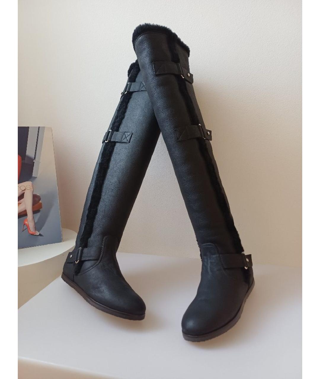 GIANVITO ROSSI Черные кожаные ботфорты, фото 10