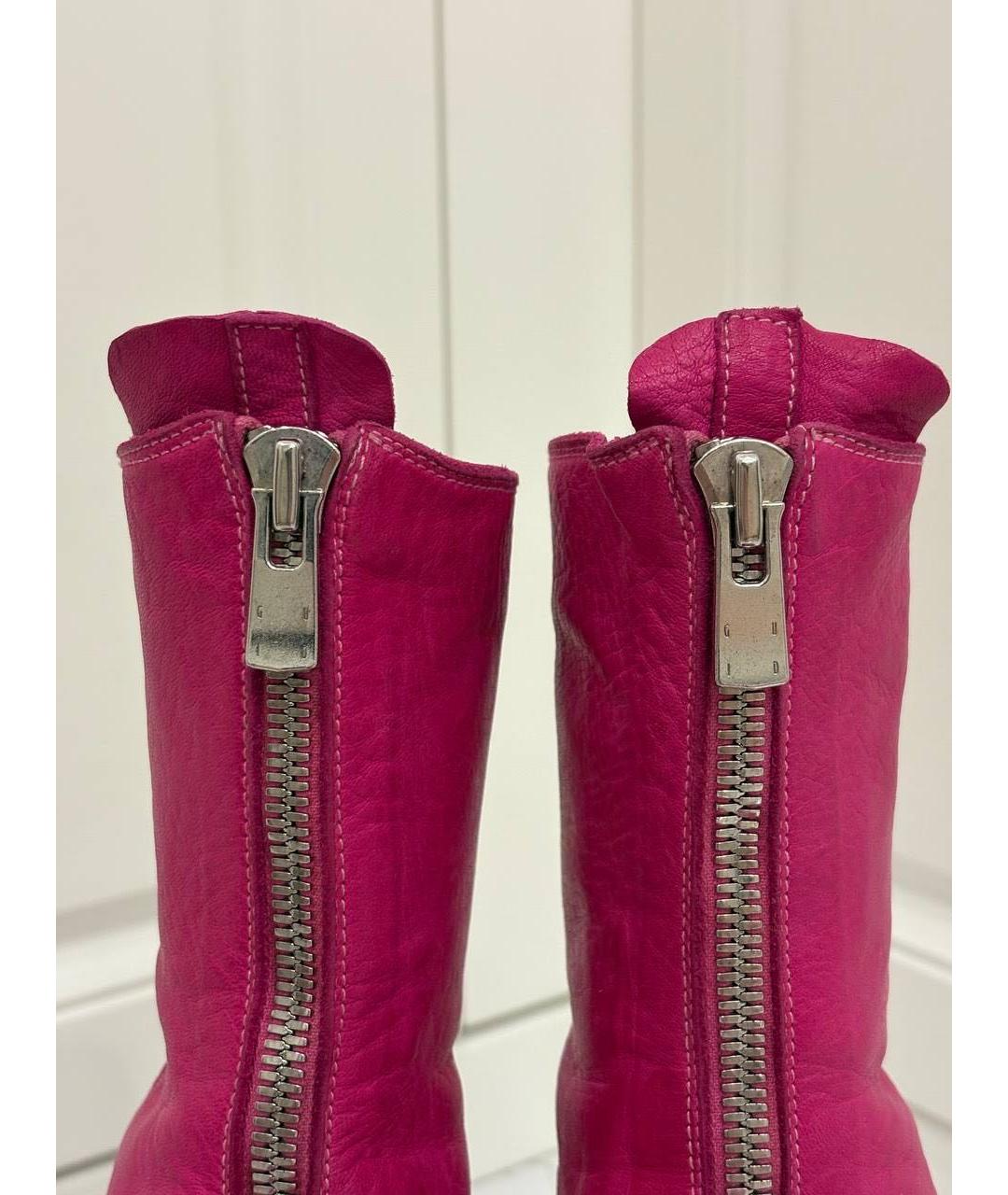 GUIDI Розовые кожаные полусапоги, фото 5