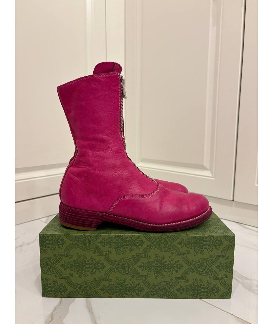GUIDI Розовые кожаные полусапоги, фото 7