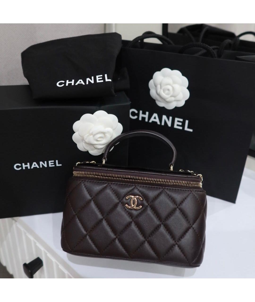 CHANEL Фиолетовая кожаная сумка через плечо, фото 5