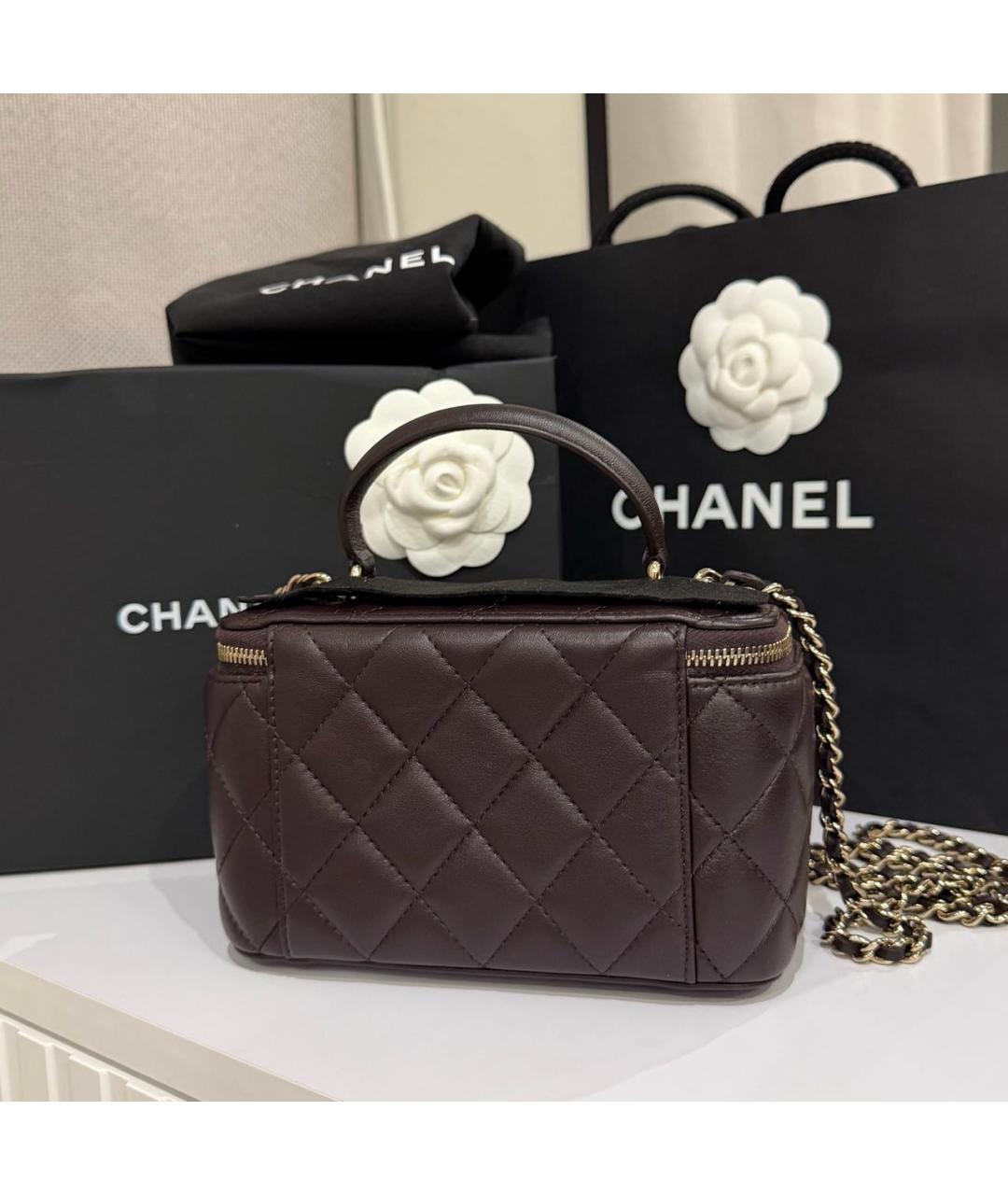 CHANEL Фиолетовая кожаная сумка через плечо, фото 3