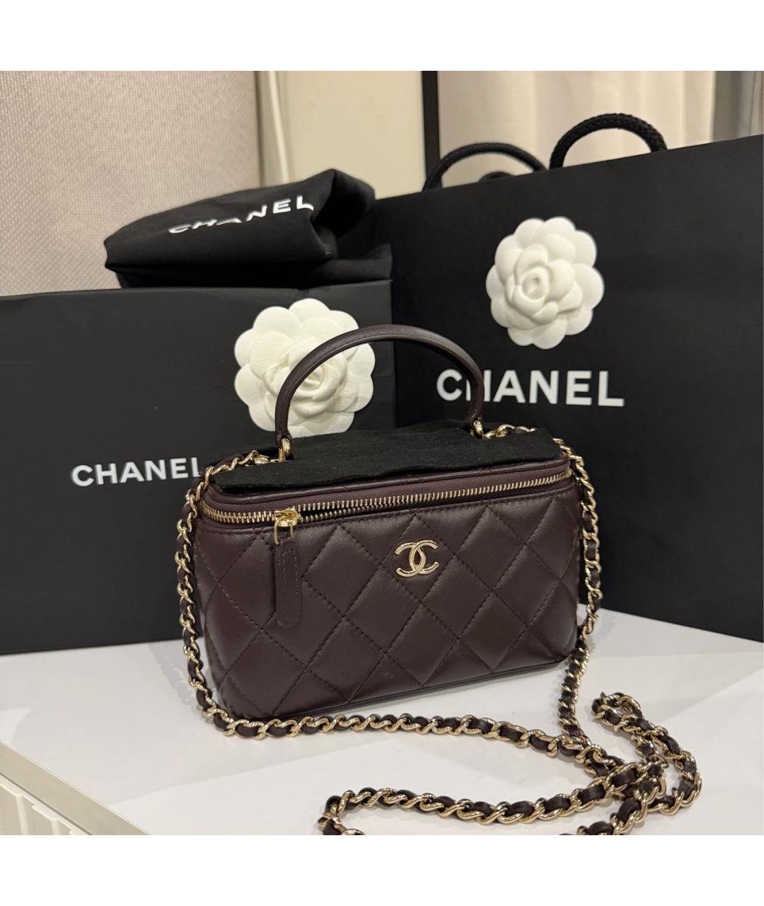 CHANEL Фиолетовая кожаная сумка через плечо, фото 2