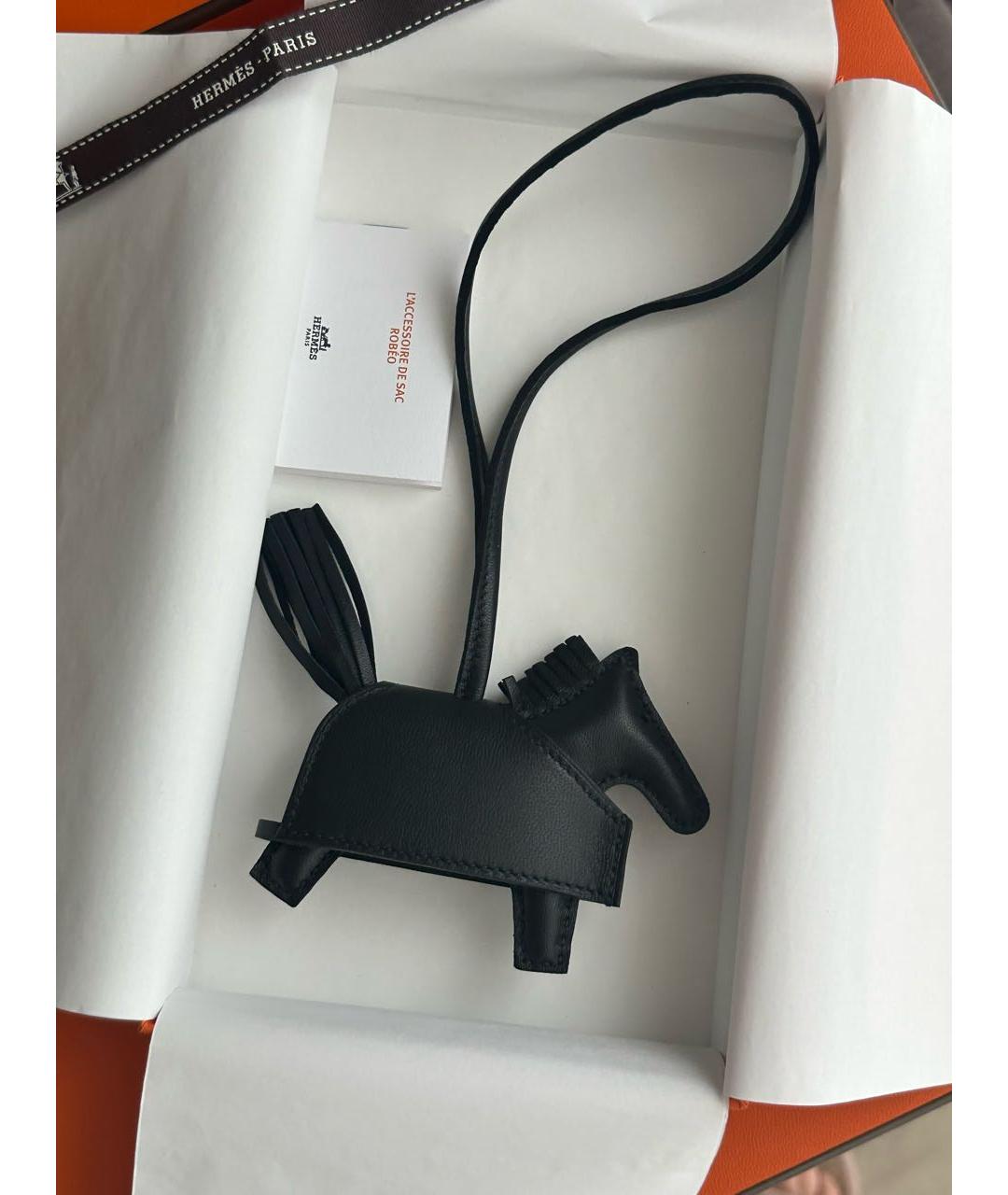 HERMES Черный брелок, фото 3