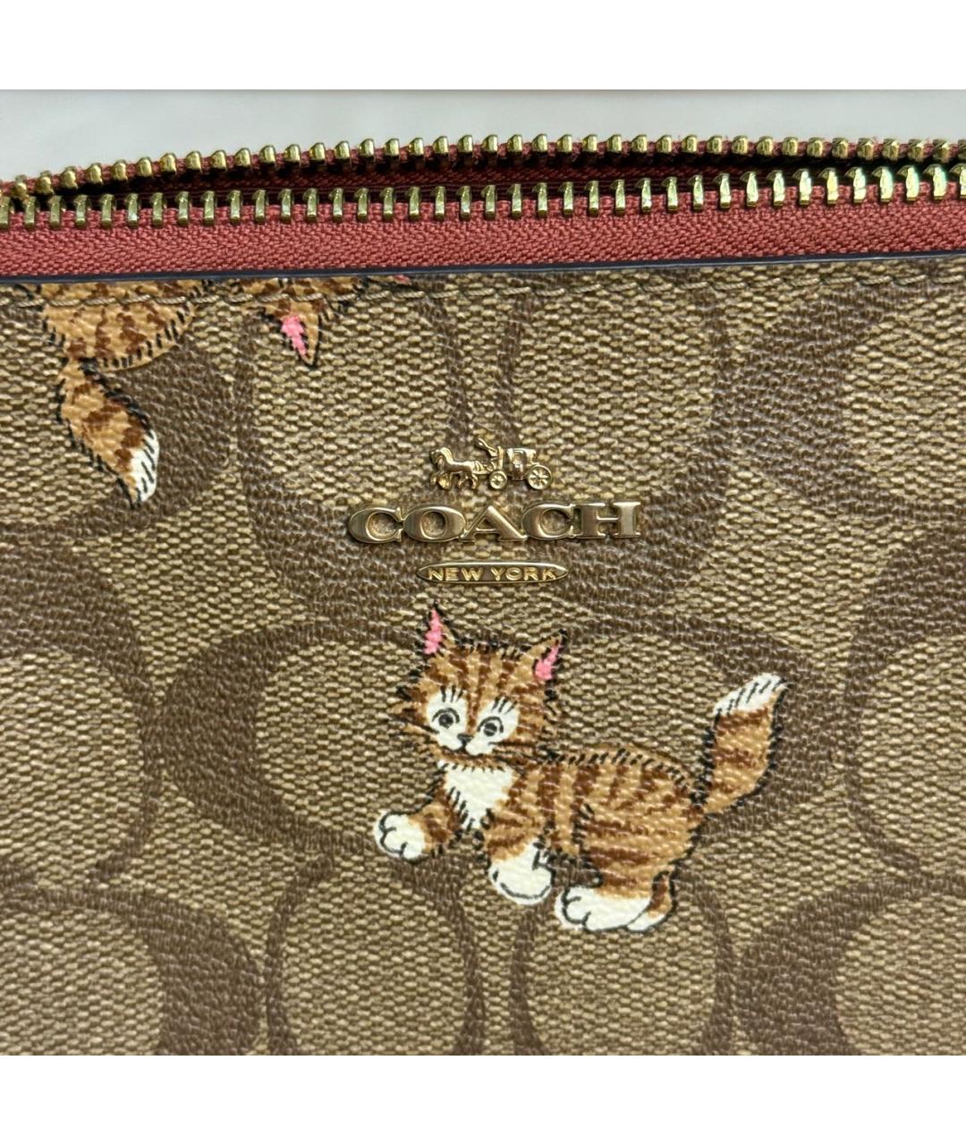 COACH Коричневая сумка с короткими ручками, фото 7