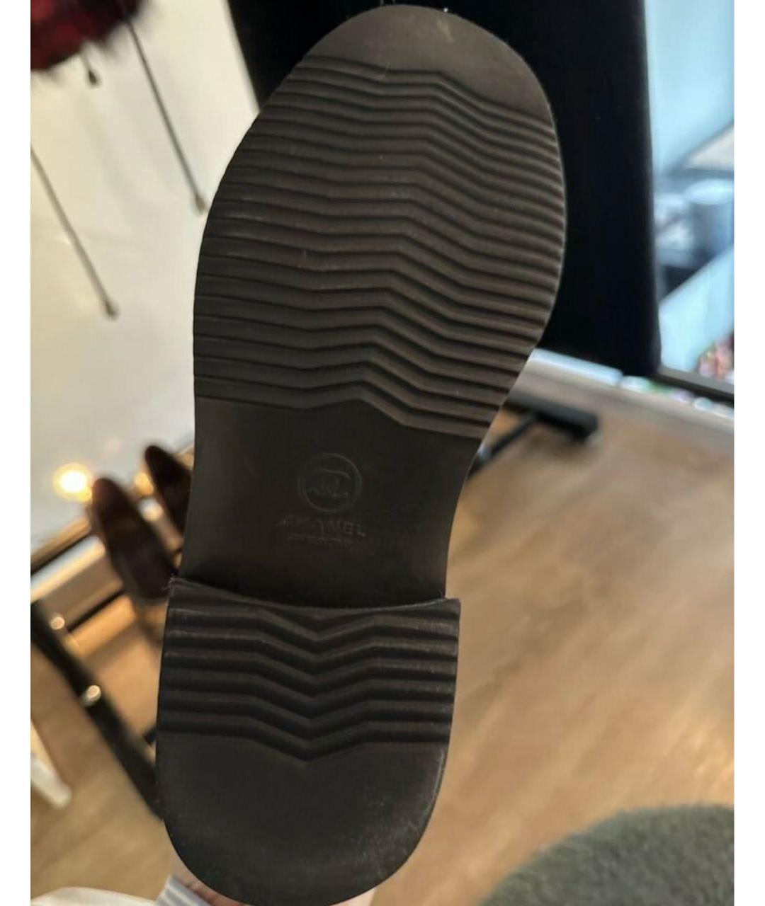 CHANEL Черные кожаные сапоги, фото 6