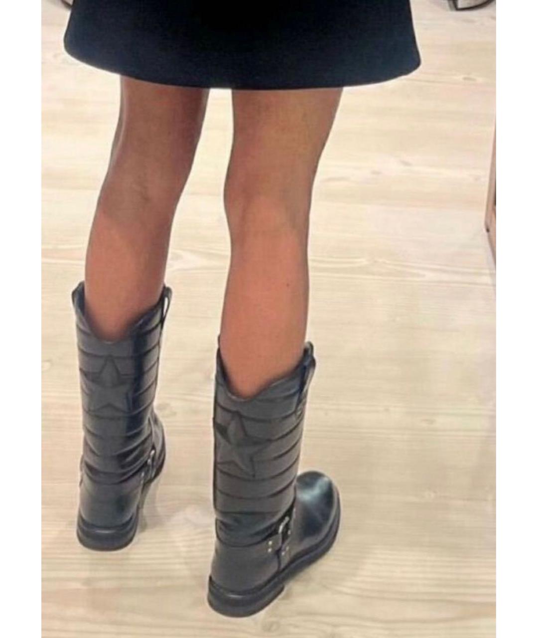 CHANEL Черные кожаные сапоги, фото 7