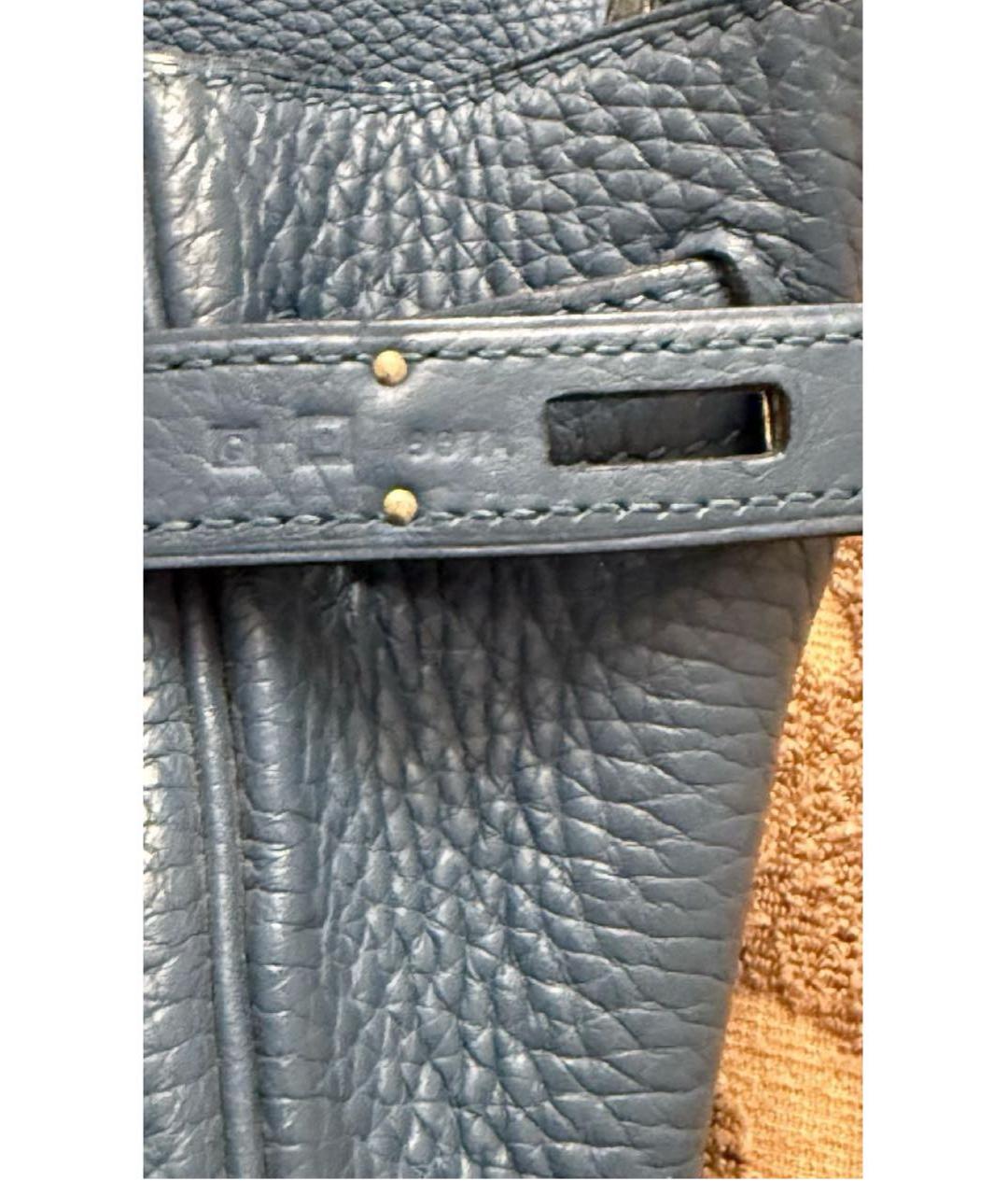 HERMES Синяя кожаная сумка тоут, фото 4