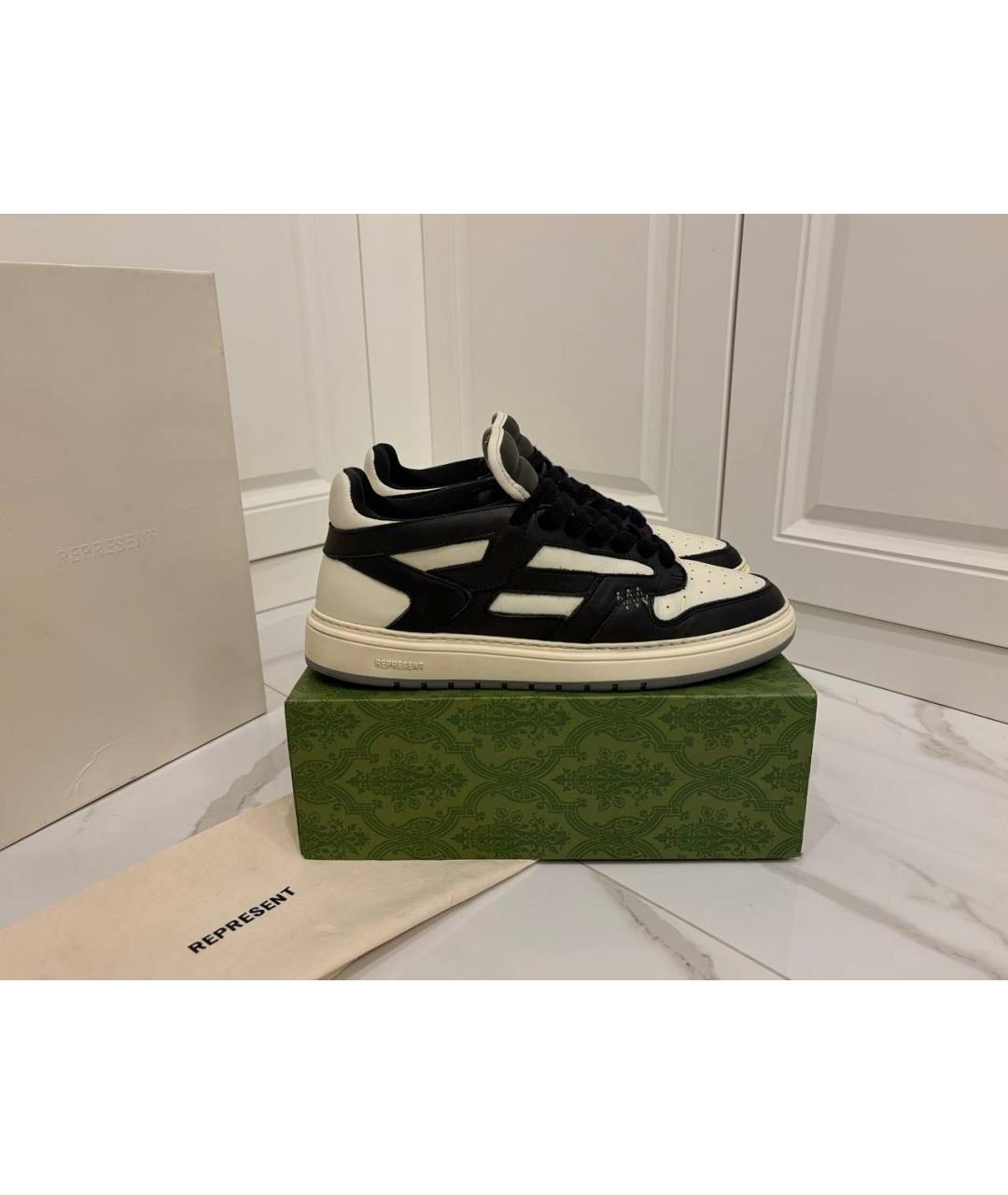 REPRESENT Черные кожаные низкие кроссовки / кеды, фото 5