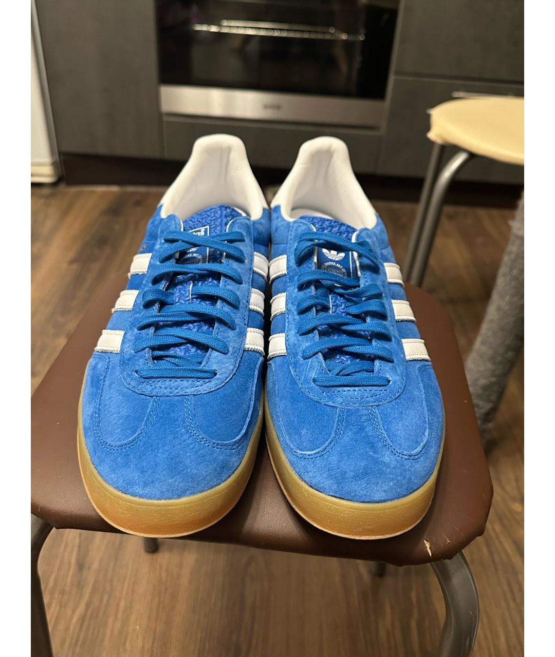 ADIDAS Синие замшевые низкие кроссовки / кеды, фото 2