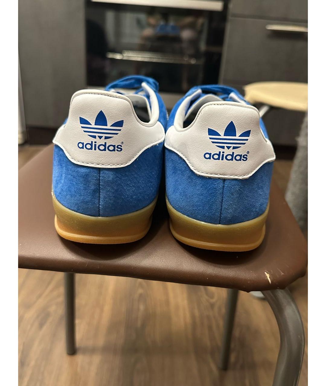 ADIDAS Синие замшевые низкие кроссовки / кеды, фото 4