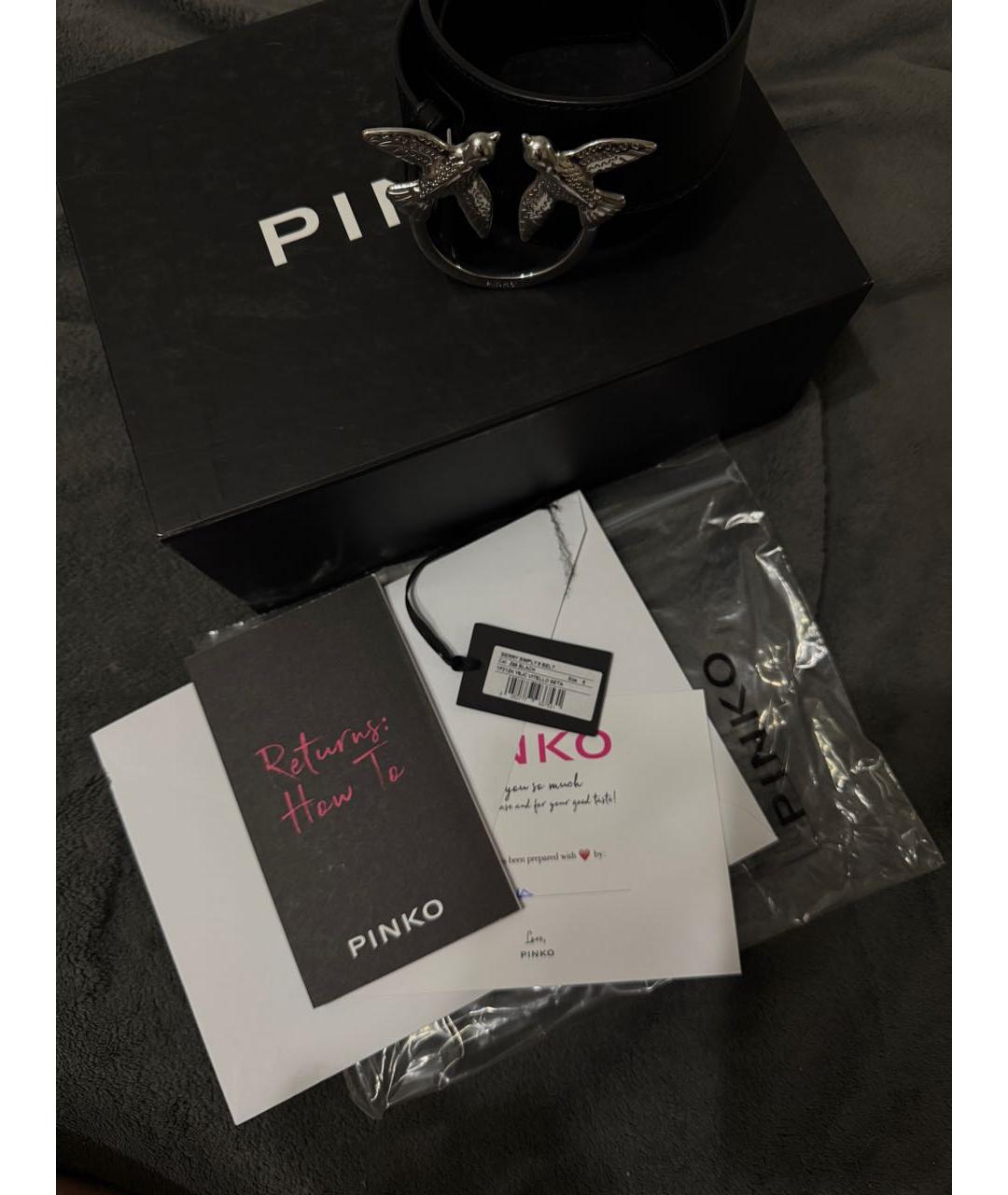 PINKO Черный кожаный ремень, фото 5