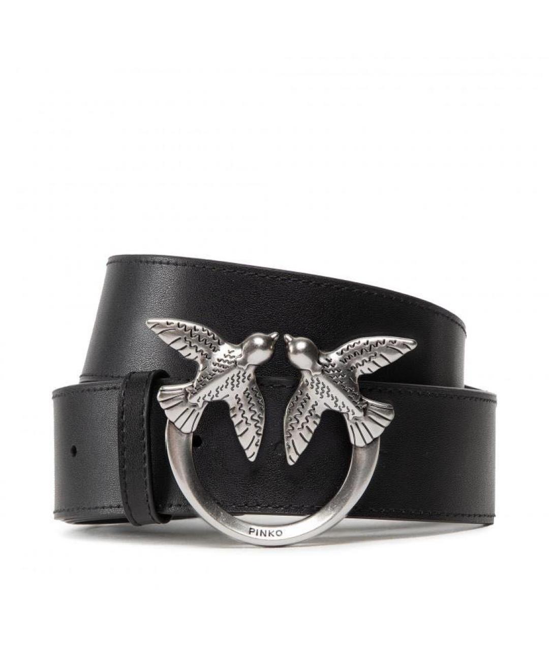 PINKO Черный кожаный ремень, фото 1
