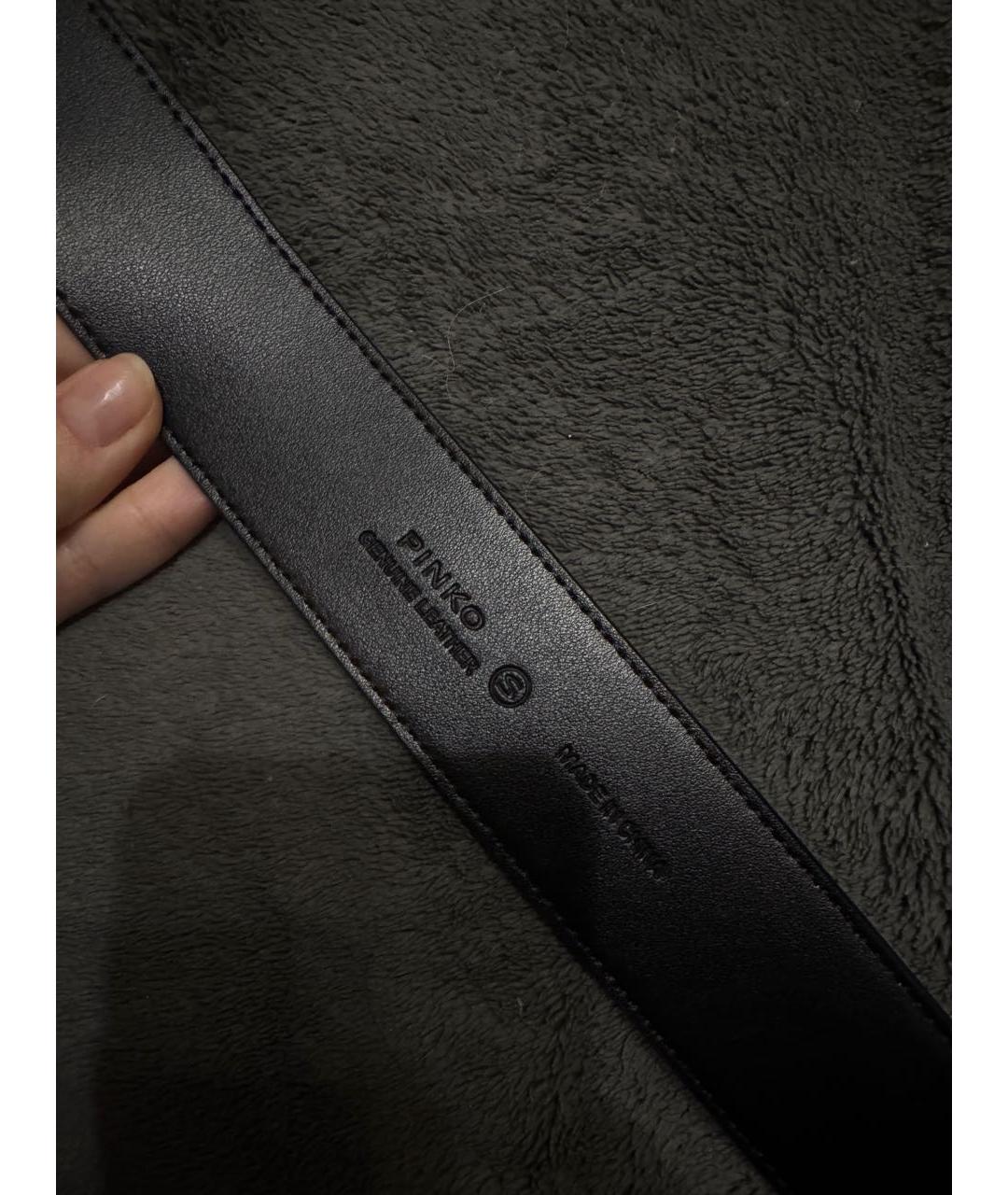 PINKO Черный кожаный ремень, фото 3