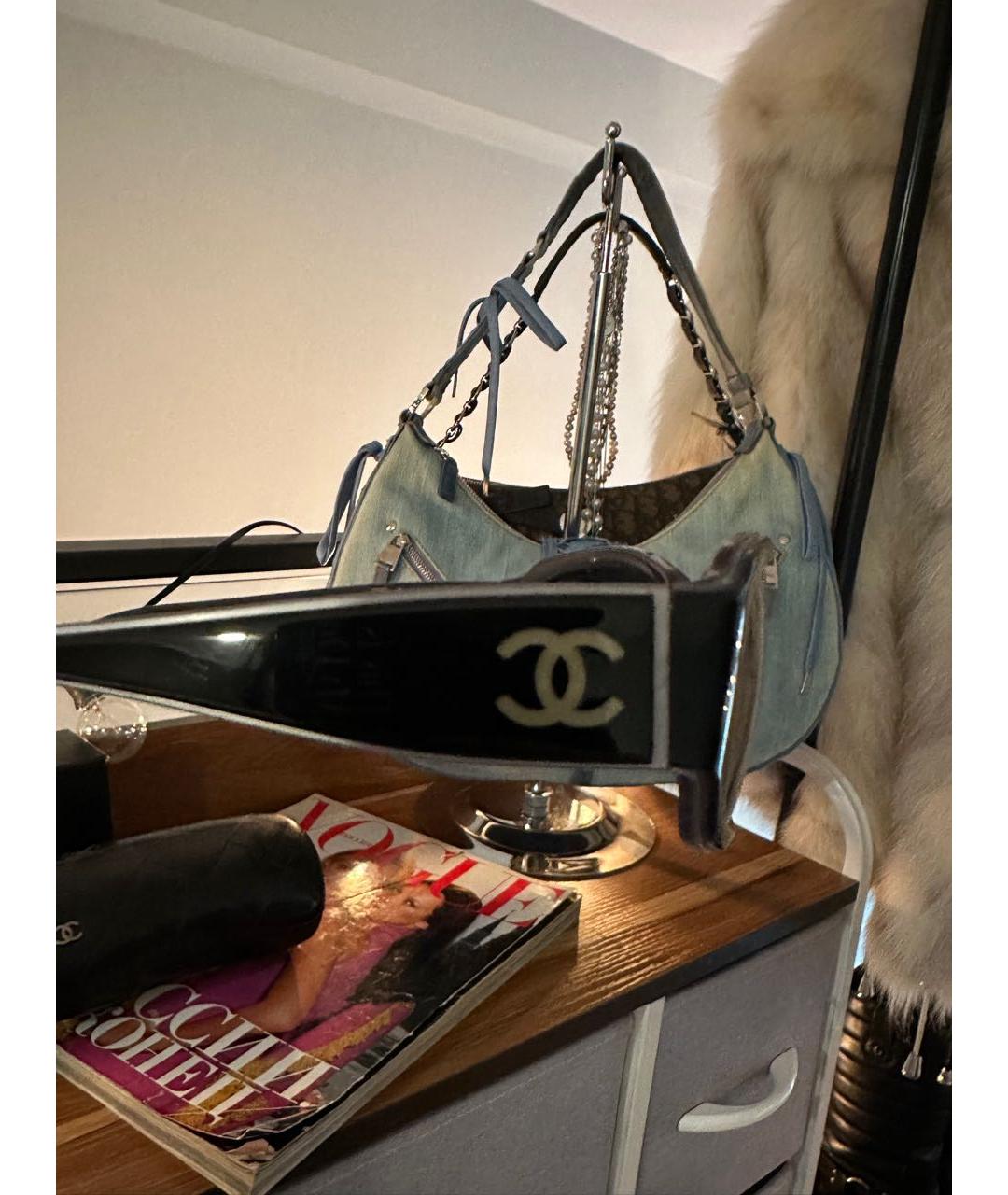 CHANEL Черные пластиковые солнцезащитные очки, фото 3