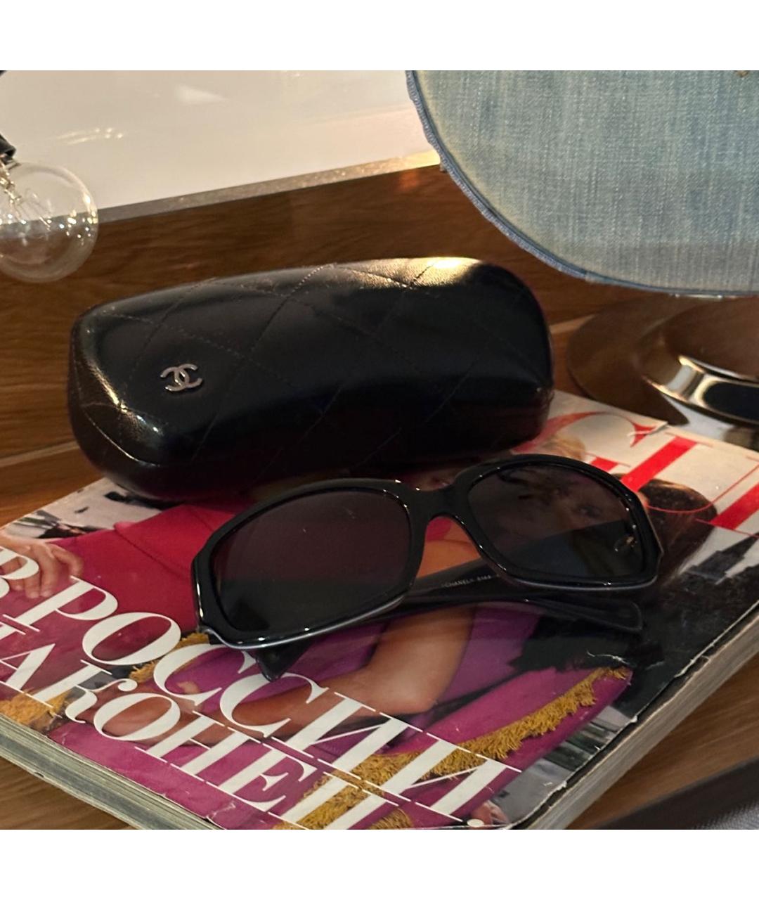 CHANEL Черные пластиковые солнцезащитные очки, фото 5