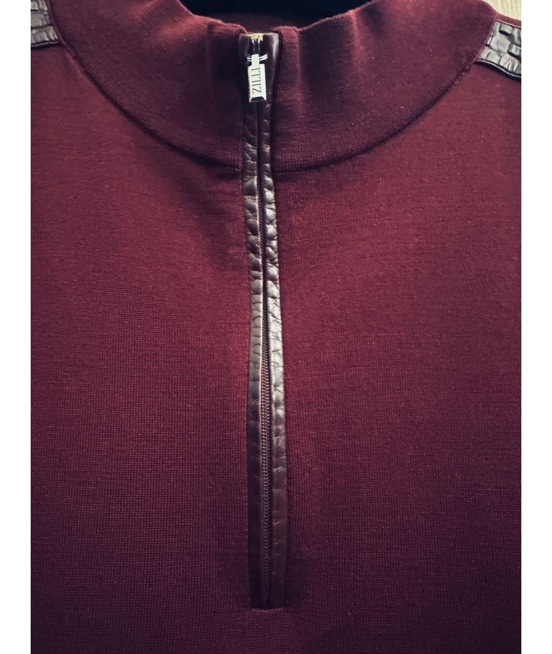 ZILLI Бордовый шерстяной джемпер / свитер, фото 3