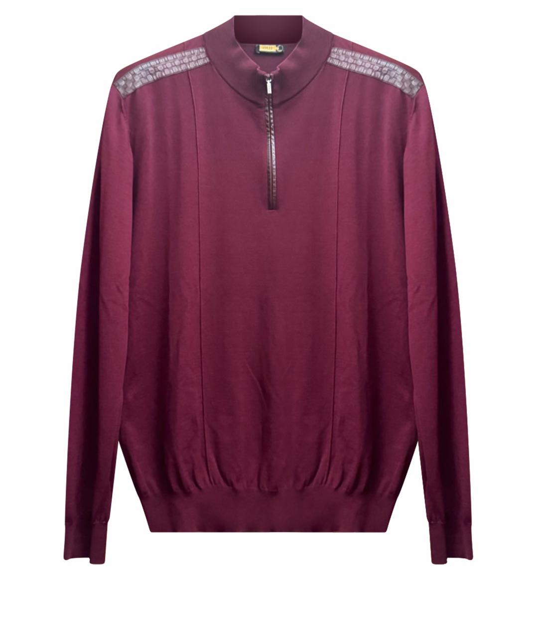 ZILLI Бордовый шерстяной джемпер / свитер, фото 1