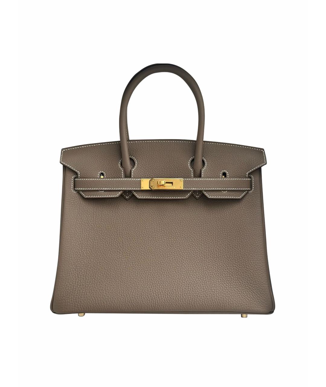 HERMES Коричневая кожаная сумка тоут, фото 1