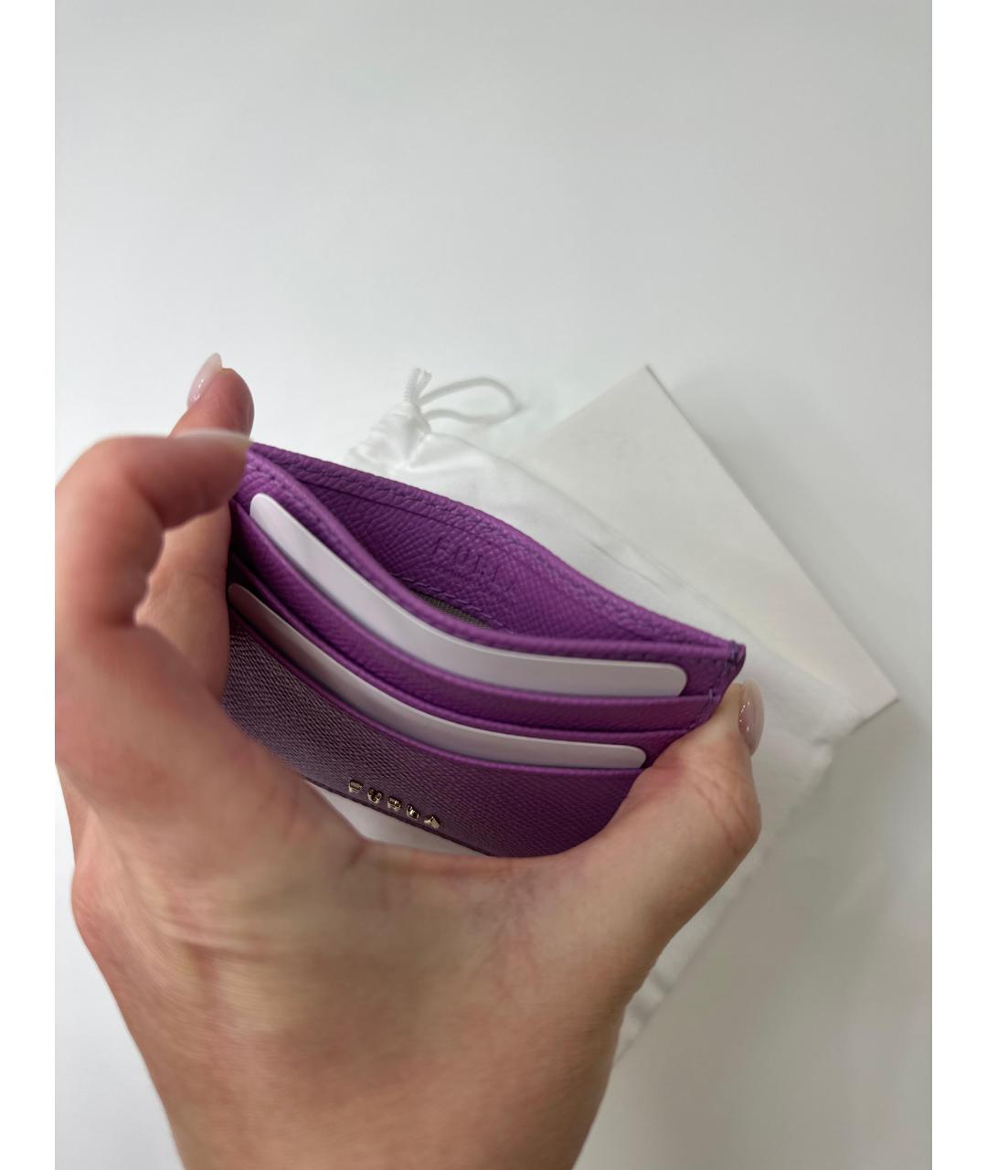 FURLA Фиолетовый кожаный кардхолдер, фото 2