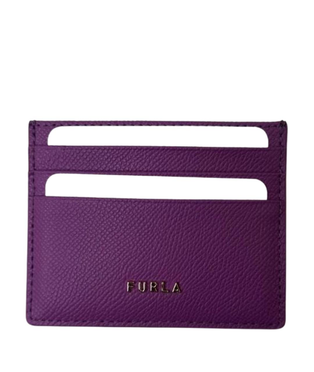 FURLA Фиолетовый кожаный кардхолдер, фото 1