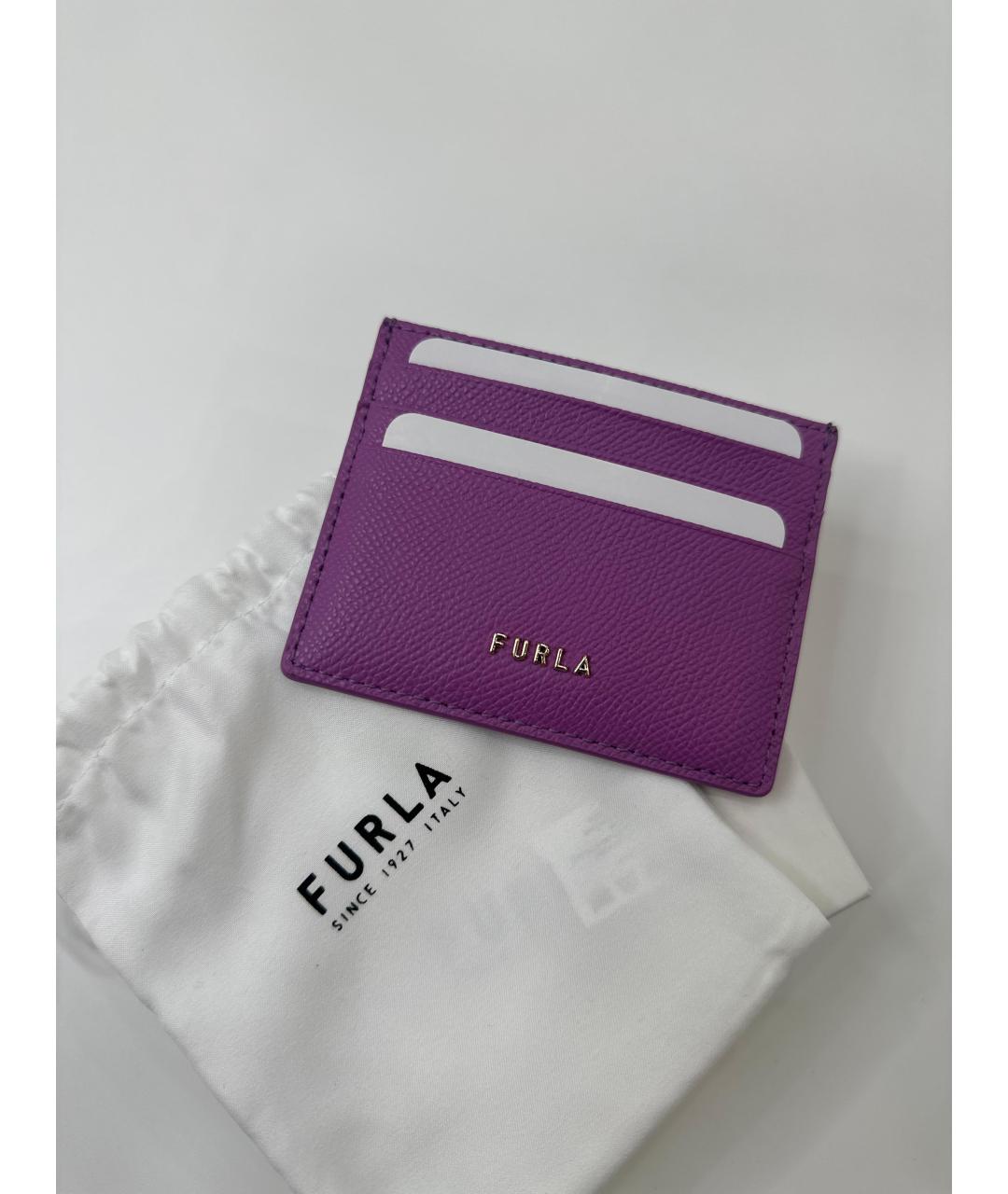 FURLA Фиолетовый кожаный кардхолдер, фото 4