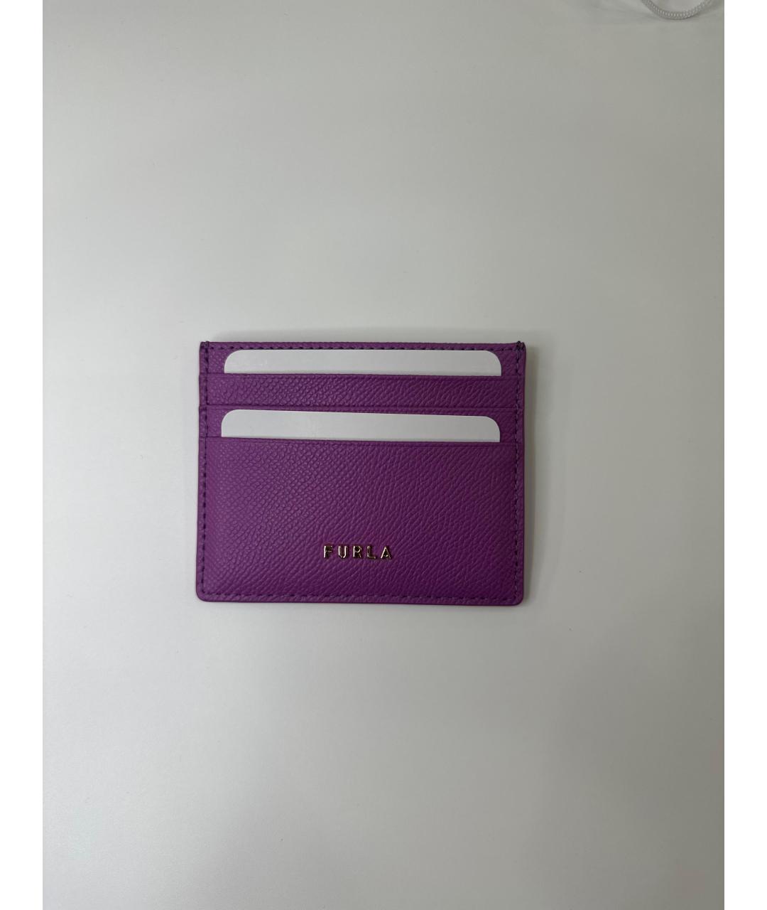FURLA Фиолетовый кожаный кардхолдер, фото 5