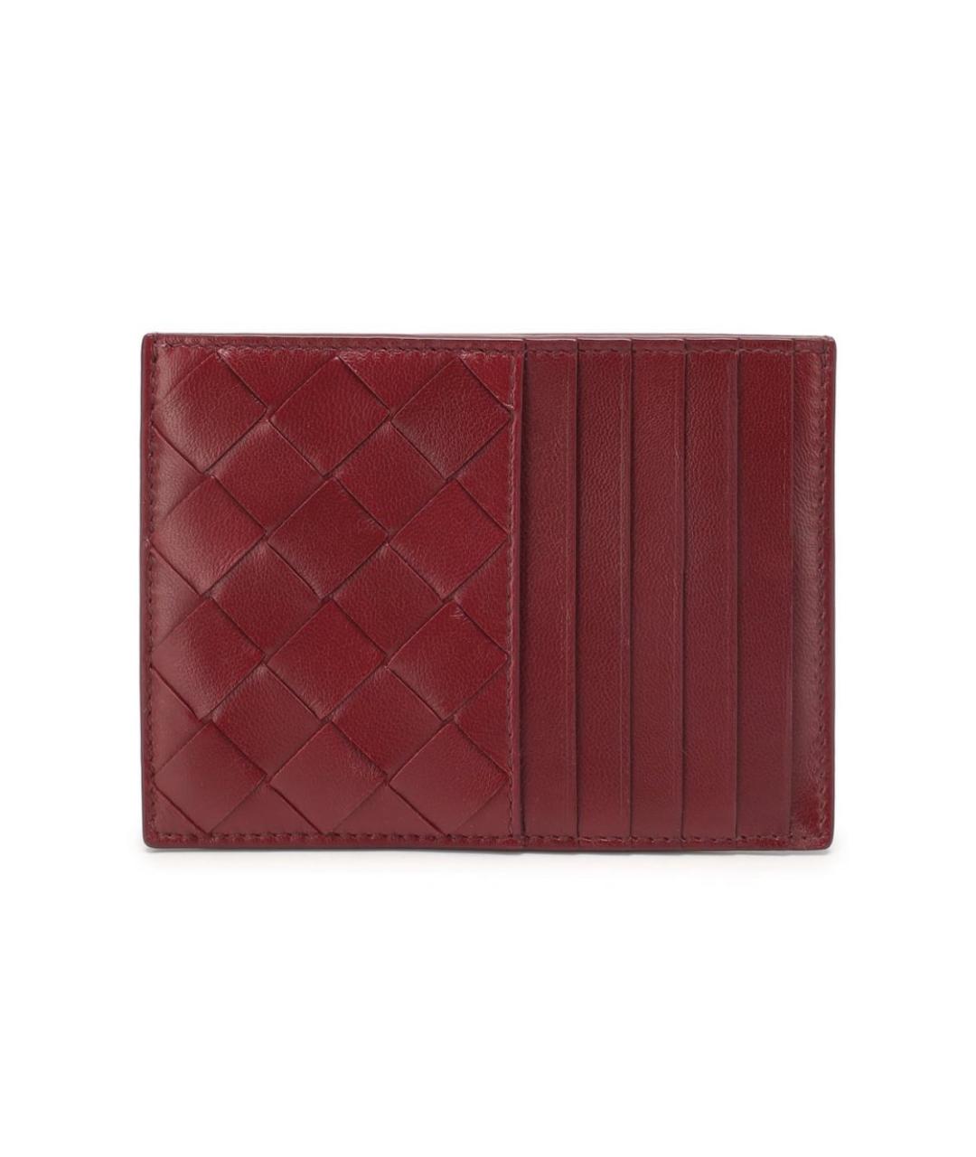 BOTTEGA VENETA Бордовый кожаный кардхолдер, фото 1