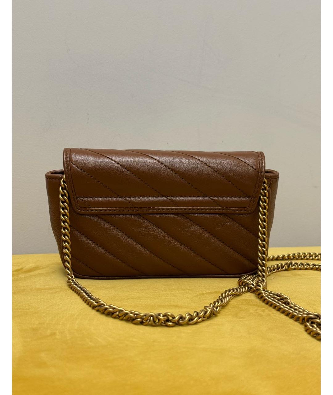 GUCCI Коричневая кожаная сумка через плечо, фото 3