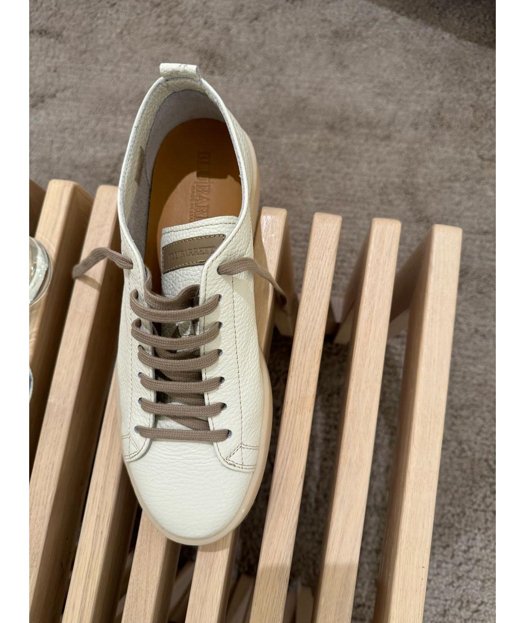 BARRETT Белые кожаные низкие кроссовки / кеды, фото 2