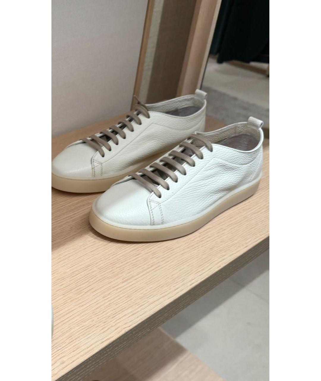 BARRETT Белые кожаные низкие кроссовки / кеды, фото 3