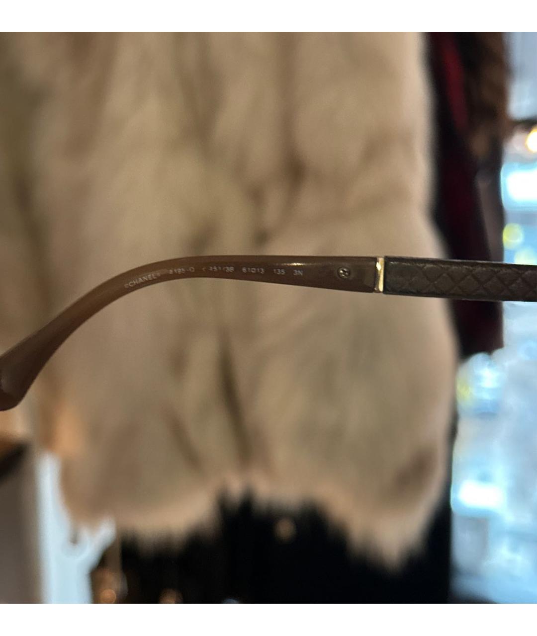 CHANEL Коричневые металлические солнцезащитные очки, фото 4