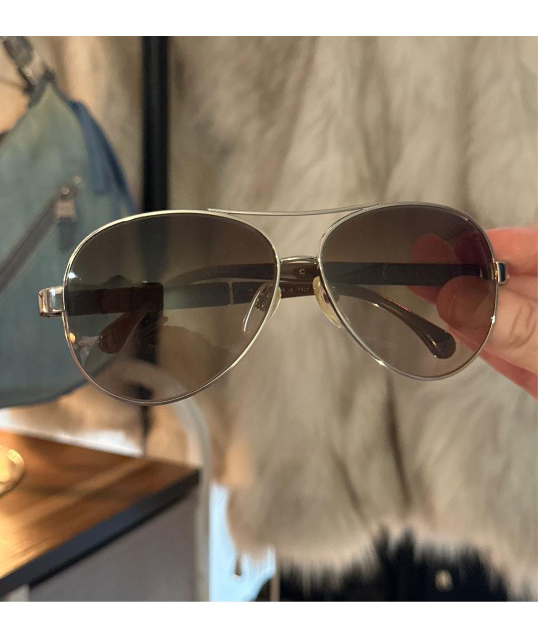 CHANEL Коричневые металлические солнцезащитные очки, фото 2