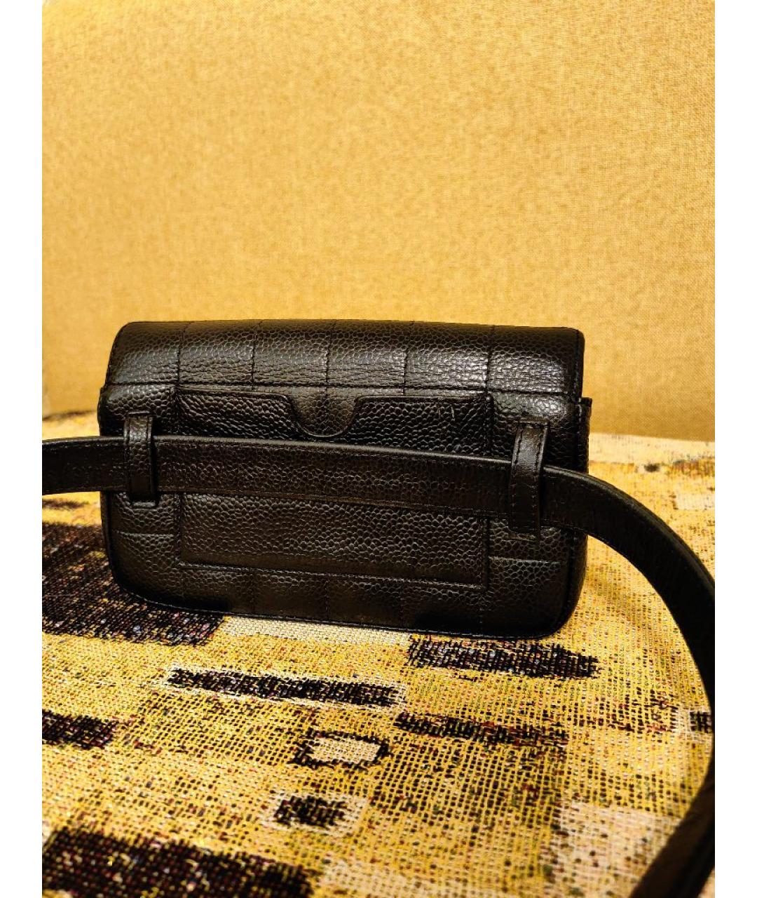 CHANEL Черная кожаная поясная сумка, фото 5