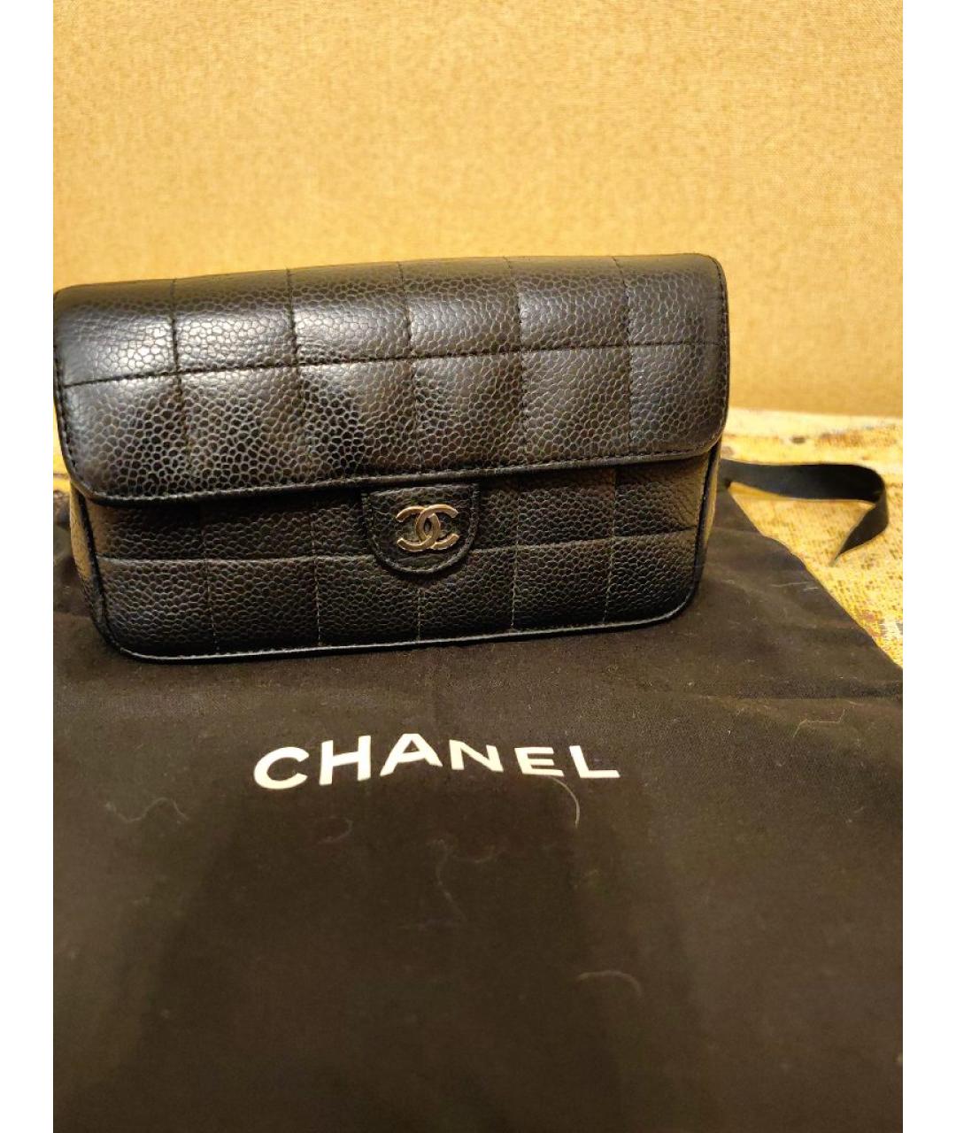 CHANEL Черная кожаная поясная сумка, фото 6