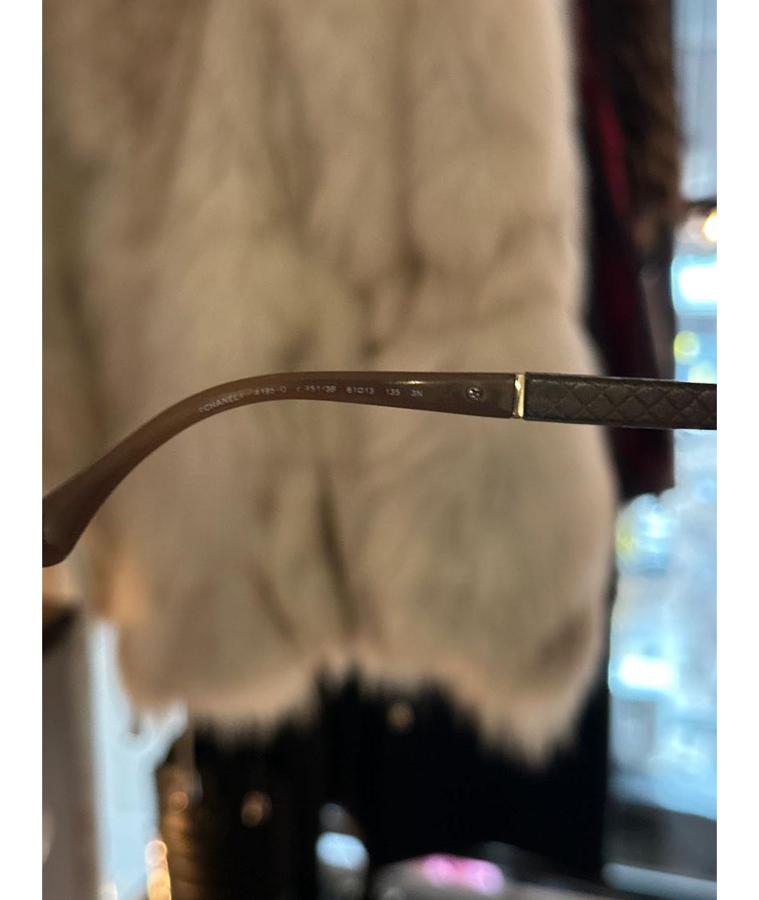 CHANEL Коричневые металлические солнцезащитные очки, фото 4