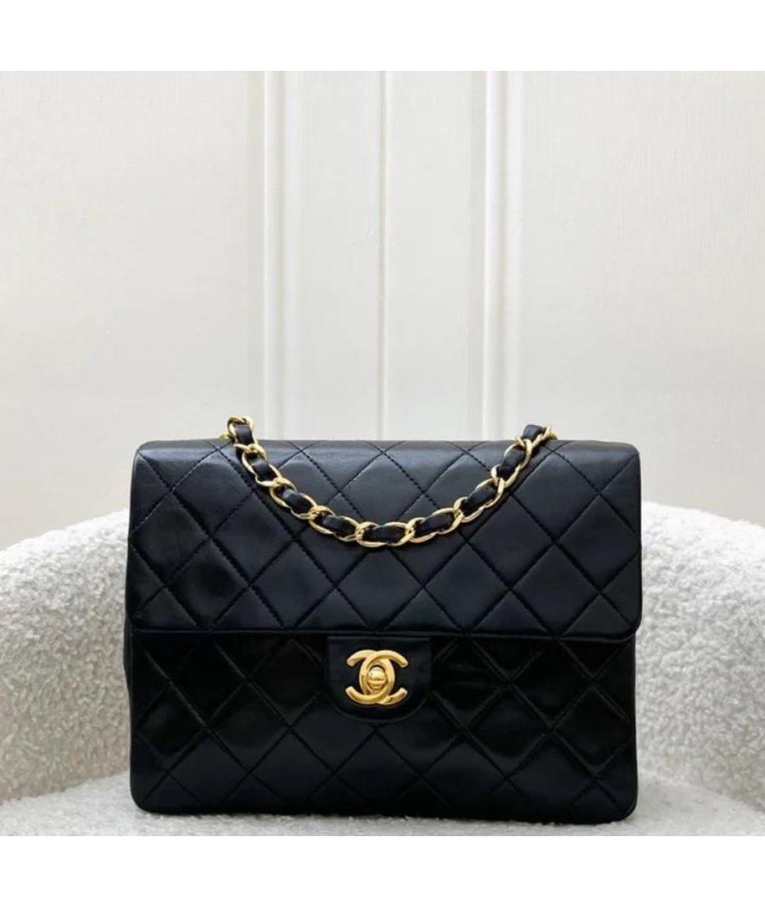 CHANEL Черная кожаная сумка через плечо, фото 6