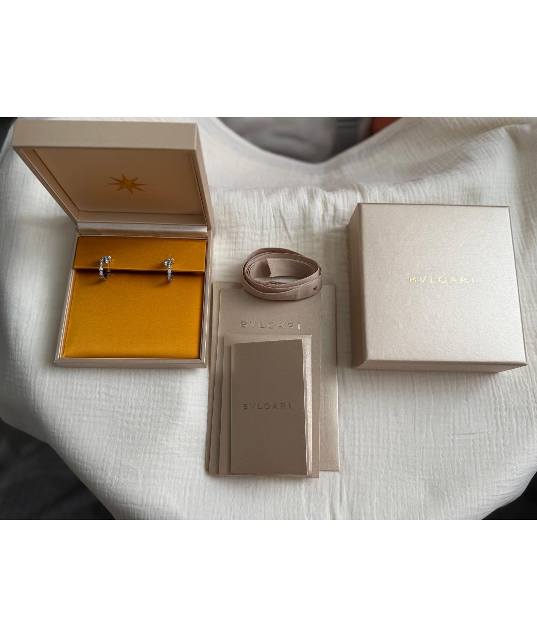 BVLGARI Серебряные серьги из белого золота, фото 2