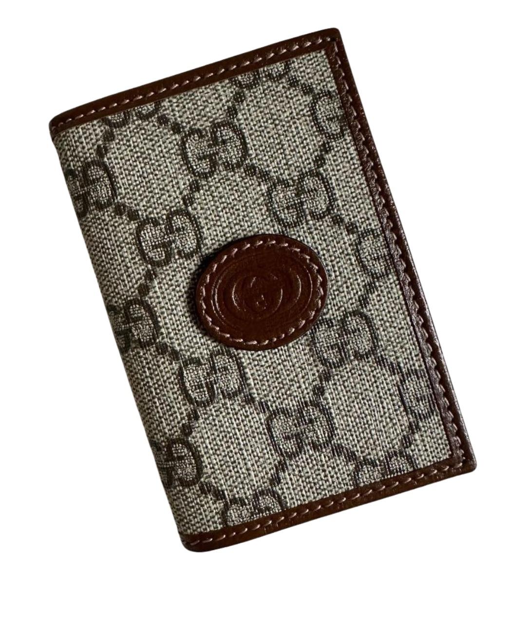 GUCCI Коричневый кожаный кардхолдер, фото 1