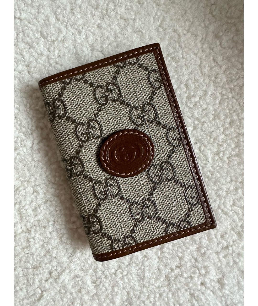 GUCCI Коричневый кожаный кардхолдер, фото 7