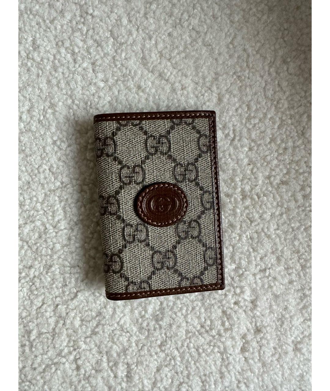 GUCCI Коричневый кожаный кардхолдер, фото 4