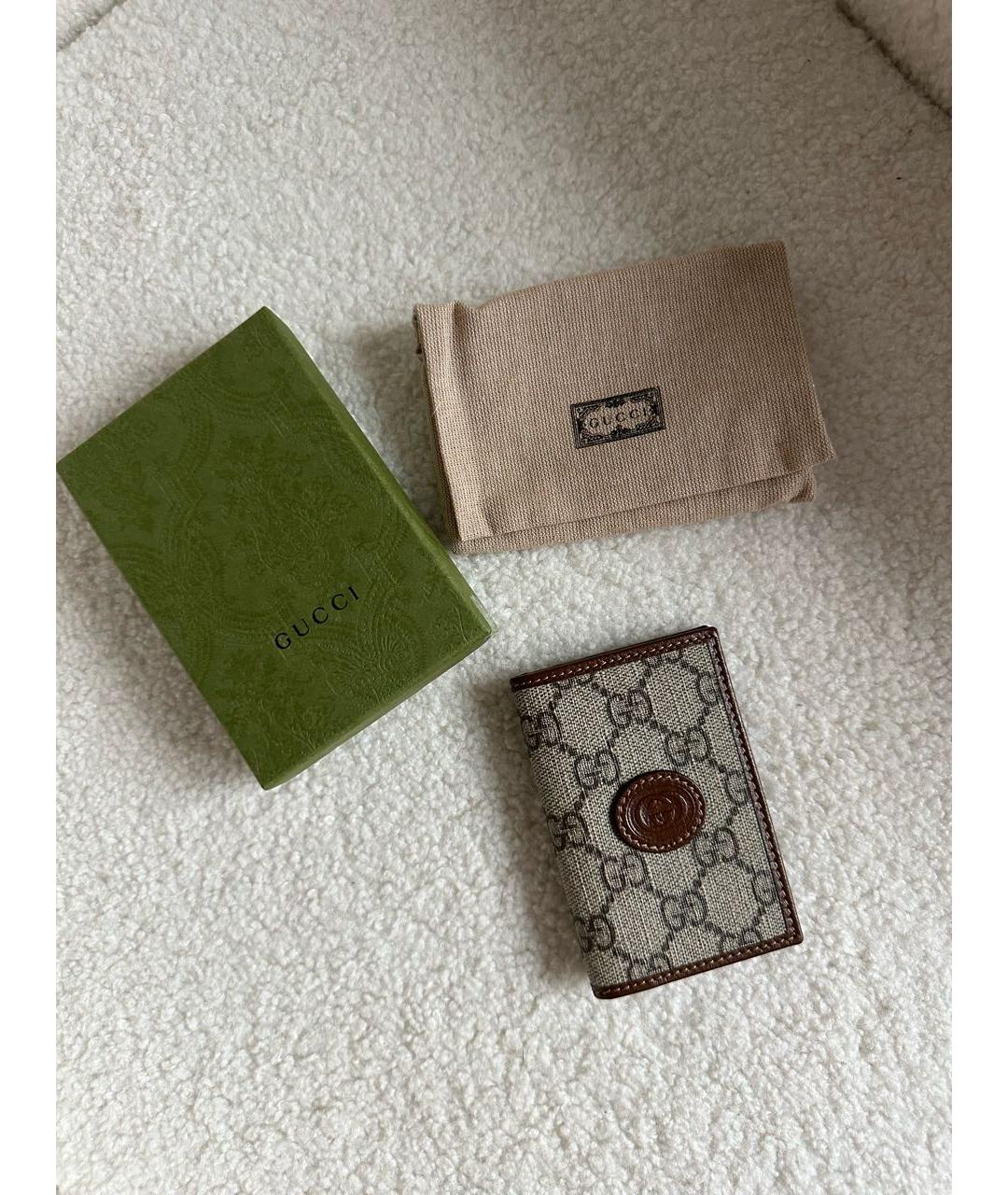 GUCCI Коричневый кожаный кардхолдер, фото 6