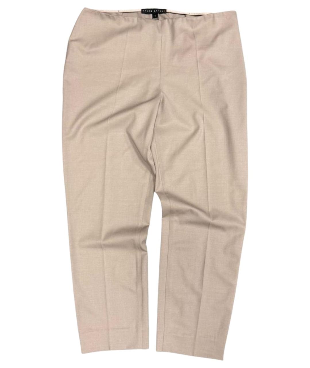 RALPH LAUREN COLLECTION Бежевые шерстяные брюки широкие, фото 1