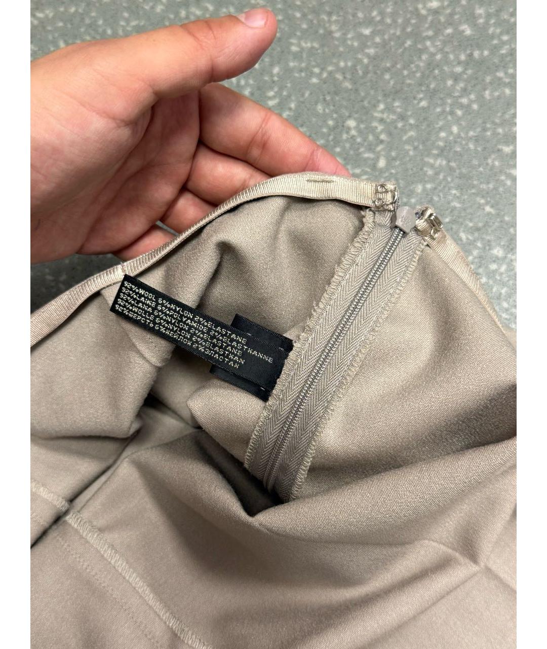 RALPH LAUREN COLLECTION Бежевые шерстяные брюки широкие, фото 4