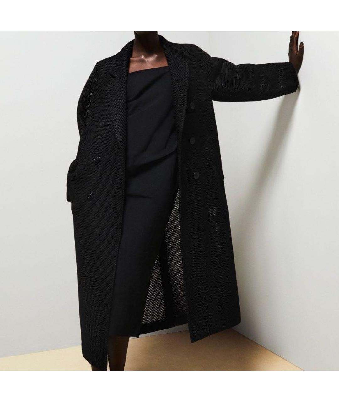 MAX MARA Черное полиуретановое пальто, фото 2