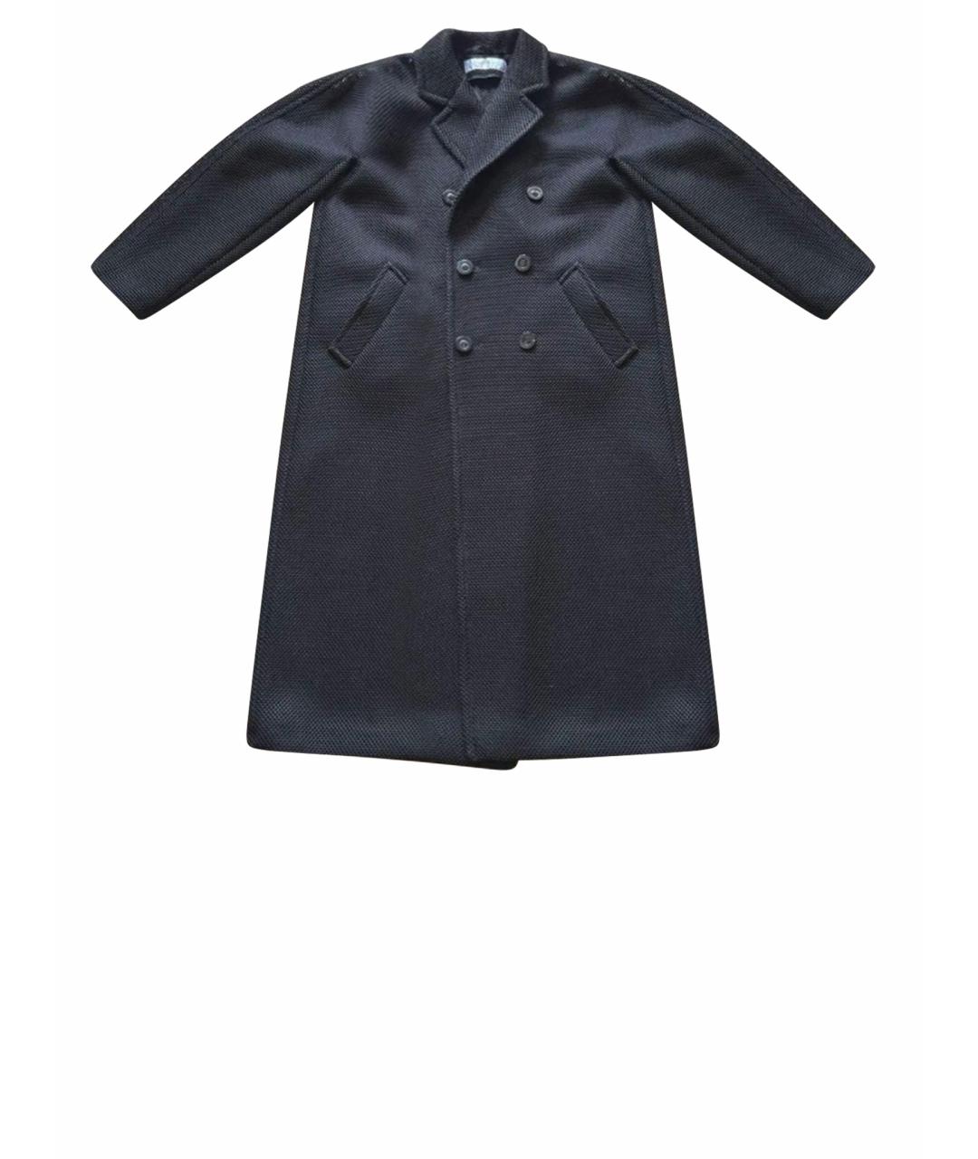 MAX MARA Черное полиуретановое пальто, фото 1