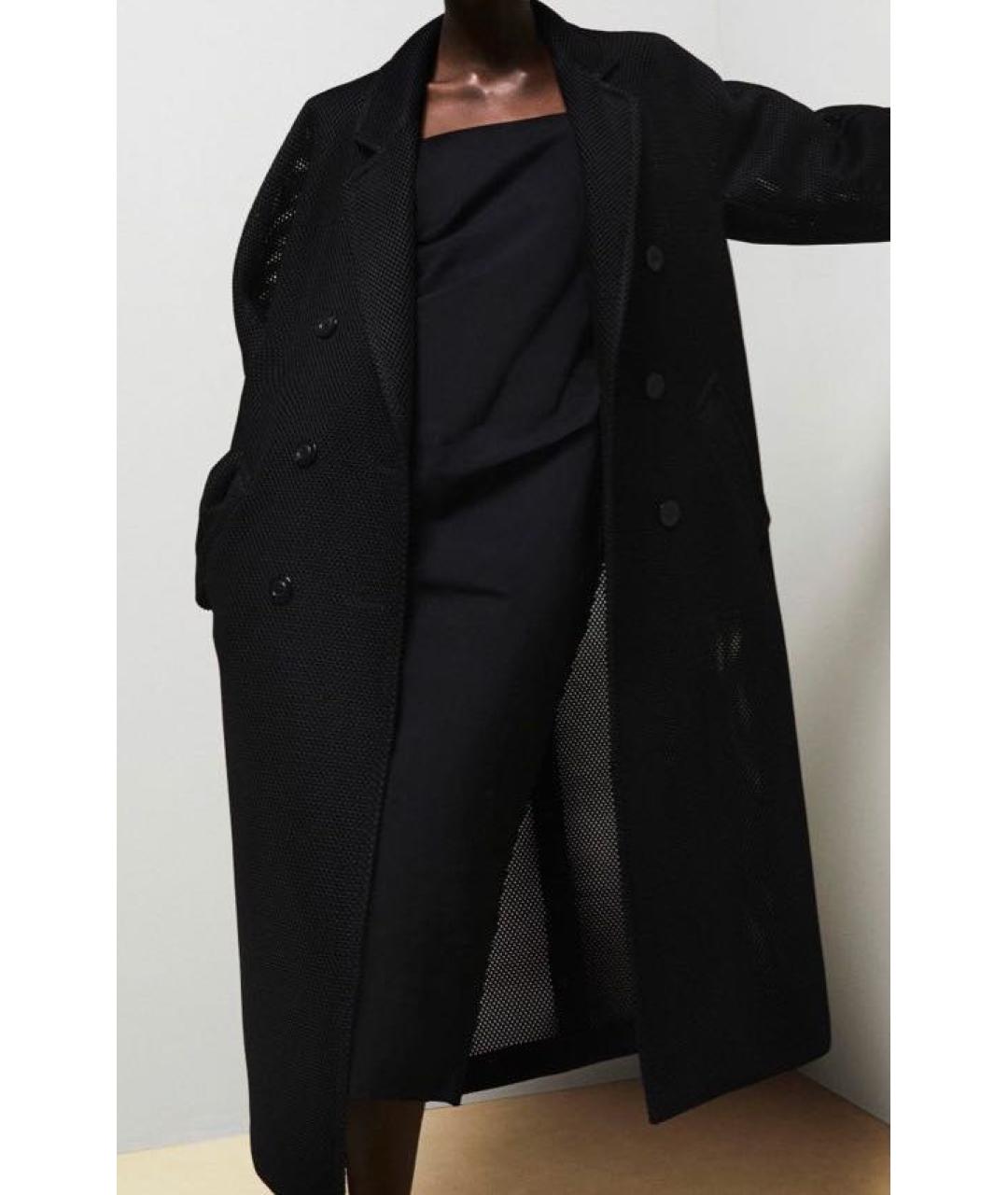 MAX MARA Черное полиуретановое пальто, фото 3