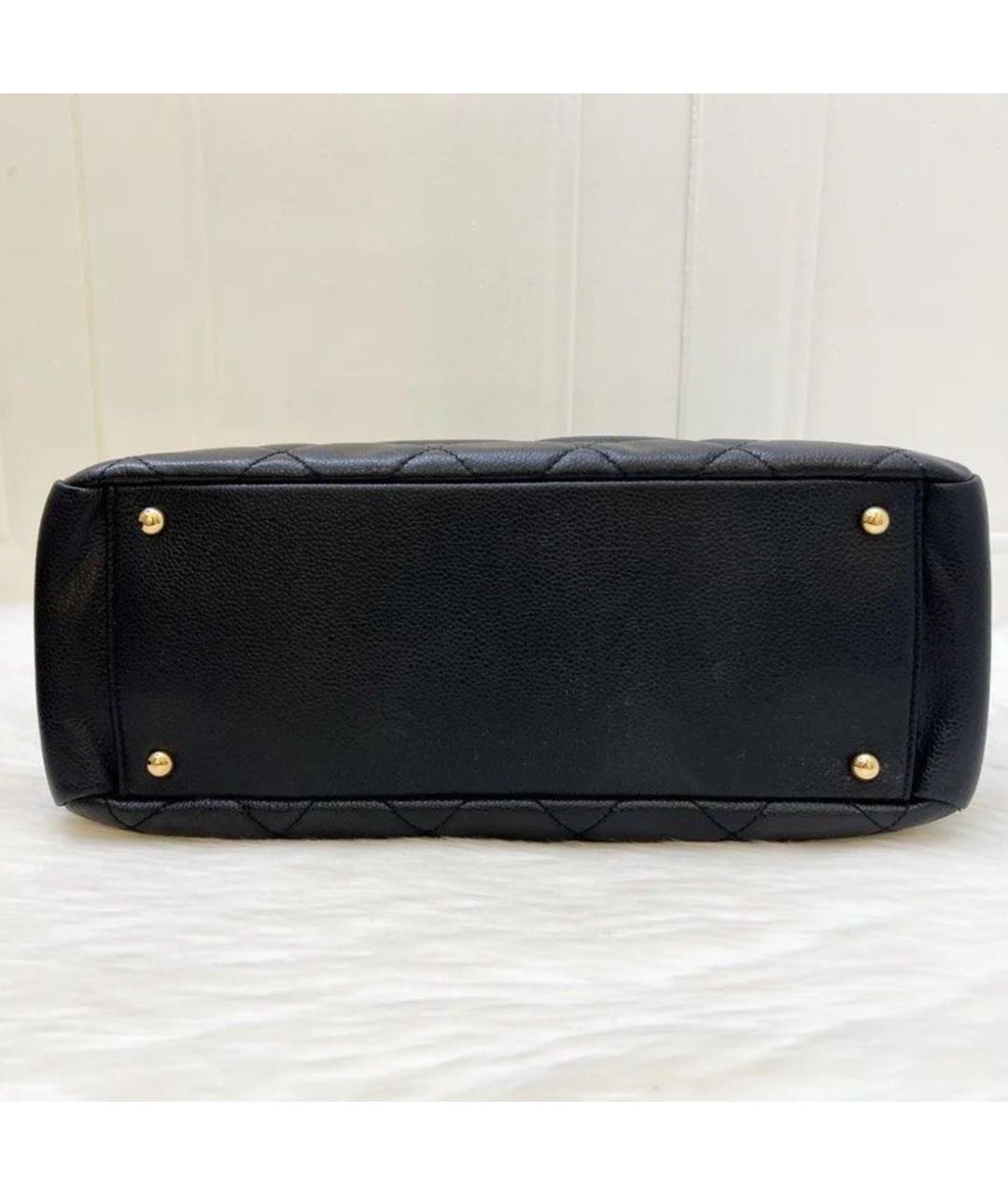CHANEL Черная кожаная сумка тоут, фото 4